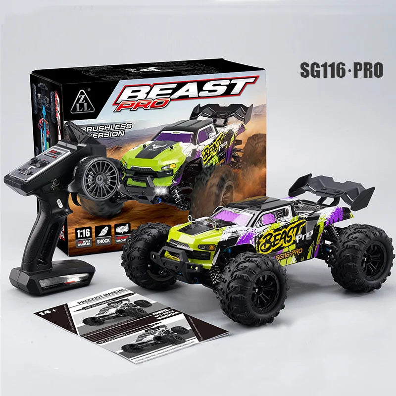 1:16 SG116 MAX/PRO RC Car 4WD 80KM/H or40KM/H Brushless Remote Control Monster Truck All Terrain Waterproof Racing Toy For Adult