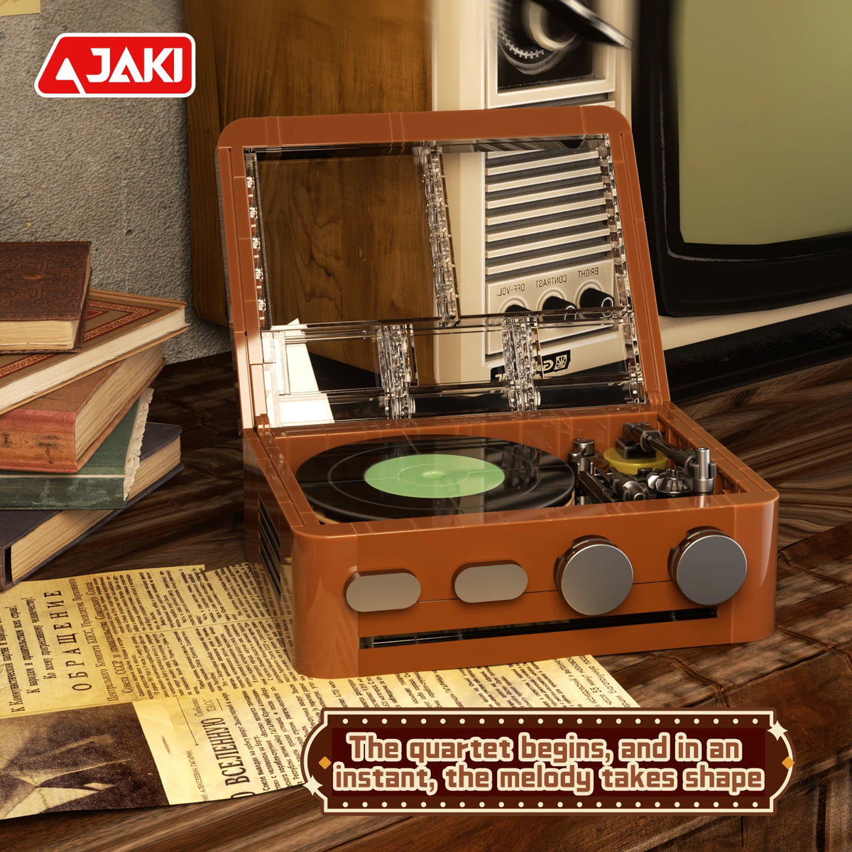 JAKI Retro Movie Camera Home Decor Creative Tall Brick Building Blocks Set MOC Model Assembly Toy Kids and Adult Birthday Gifts