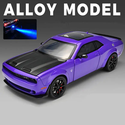 Spray Version 1:24 Challenger SRT Hellcat Alloy Super Sports Car Model Diecast Metal Track Racing Car Vehicles Model Sound Light