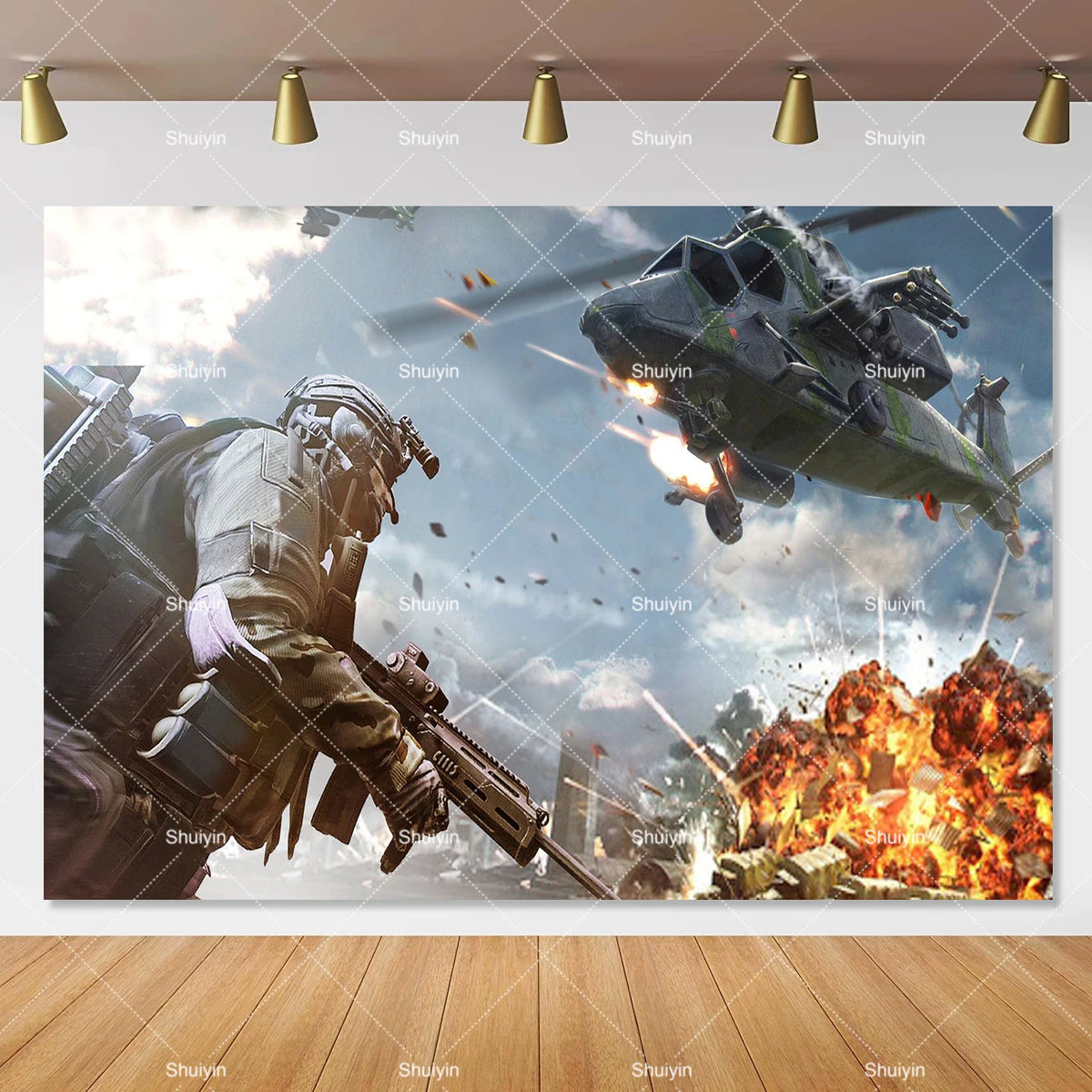 Call of Duty Theme Backdrop Kids Birthday Decorations Party Supplies Banner Poster Stimulating Game Boys Favor Gifts Photo Props