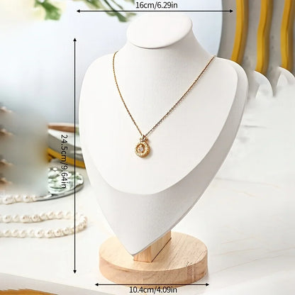 Multicolor Solid Wood Neck Bust Jewelry Display Stand, Necklace & Pendant Holder Organizer, Wooden Mannequin Display Rack for Je