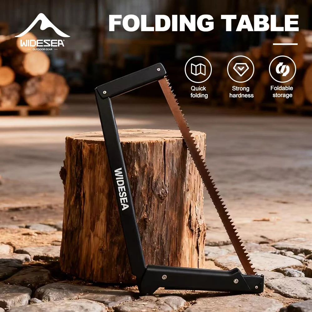 Widesea Folding Hand Saw - Manganese Steel Blade Aluminum Alloy Frame Portable Camping Saw for Tree Pruning Wood Cutting Outdoor