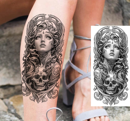 1 Sheets Chicano Prison Gangster Temporary Tattoos For Women Men Adults Fake Tattoo Sticker Water Transfer Self Adhesive Arm Leg