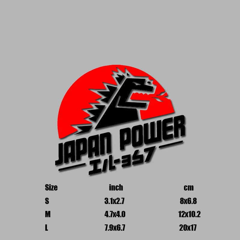 JAPAN POWER Japanese Dinosaur  Sticker, JDM Cartoon Decal High Quality And Durable Automobiles Exterior Accessories