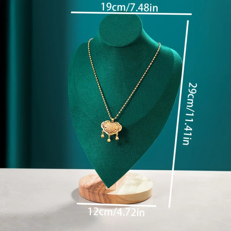 Multicolor Solid Wood Neck Bust Jewelry Display Stand, Necklace & Pendant Holder Organizer, Wooden Mannequin Display Rack for Je