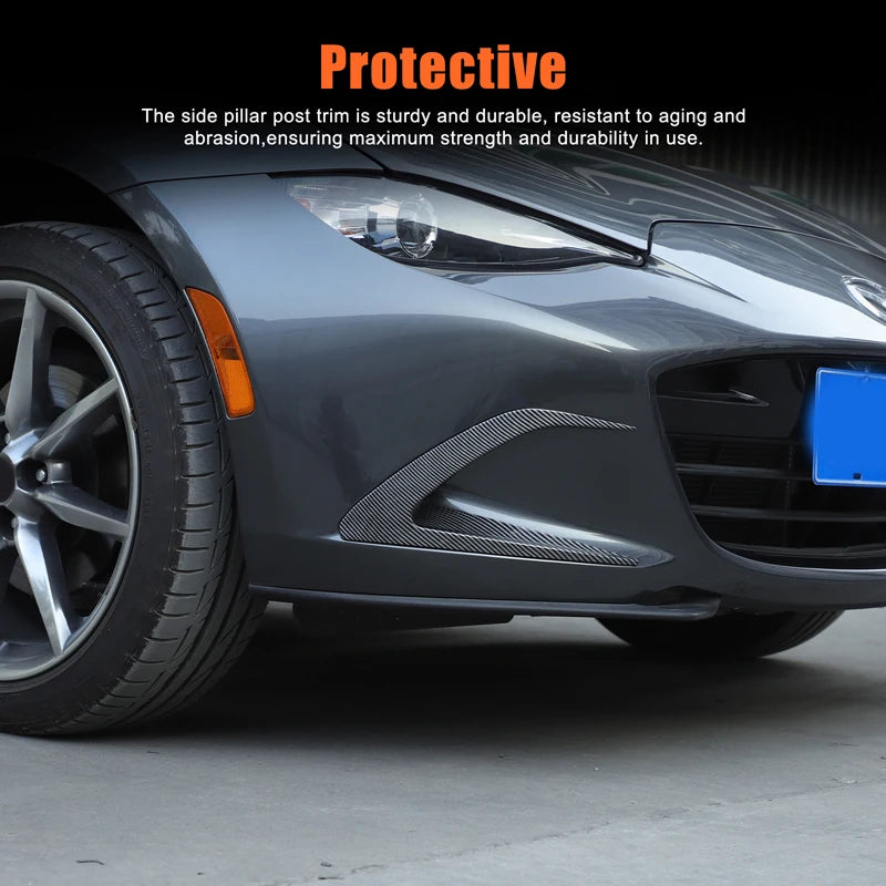 For use in the 2016+ Mazda MX-5 front bumper air intake grille decorative frame, bumper decorative strips, carbon fiber pattern
