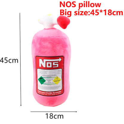 Car Seat NOS Headrest Pillow Universal Plush Neck Pillow Cushion Nos Bottle Stuffed Toys Soft JDM Cushion Gifts Car Interior