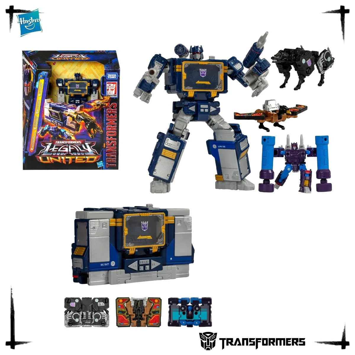 Anniversary Hasbro Transformers G1 Soundwave with 3 Cassettes Rumble Buzzsaw Ravage Transform Robot Action Figure Toy