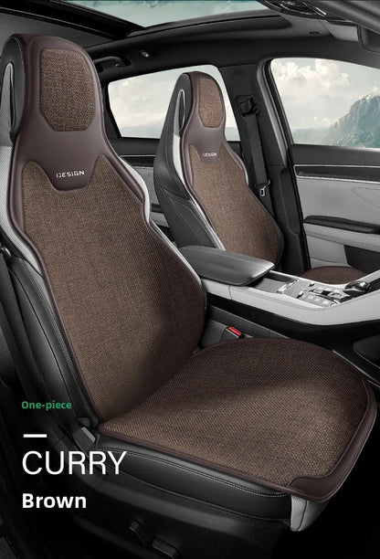 Universal Linen Car Seat Cover Four Season Flax Comfortable Breathable Anti-Slip Car Covers Cushion SUV Sedan Seat Protection