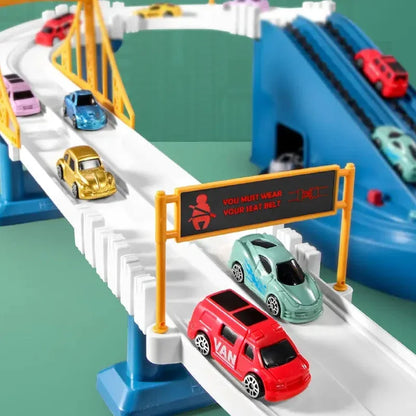 Race Track Car City High Way Service Station Car Route Switching Toys Educational Puzzles Car Slot Toys for Kids Birthday Gifts