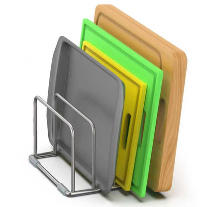 Stainless Steel Cutting Board Holder Cutting Board Stand, Chopping Board Storage Rack (1-Piece Set)