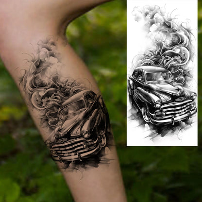 1 Sheets Chicano Prison Gangster Temporary Tattoos For Women Men Adults Fake Tattoo Sticker Water Transfer Self Adhesive Arm Leg
