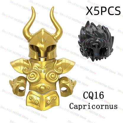 Saint Seiya Japanese Anime Cartoon Bricks Dolls Aiolia Aiolos Model Toys Building Blocks Figures Assembly Toys Gifts CQ11-22