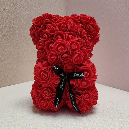 1pc Rose Bear Artificial Foam Flowers Bear Made Of Roses For Valentines Day, Mothers Day, Anniversary, Birthday Gifts
