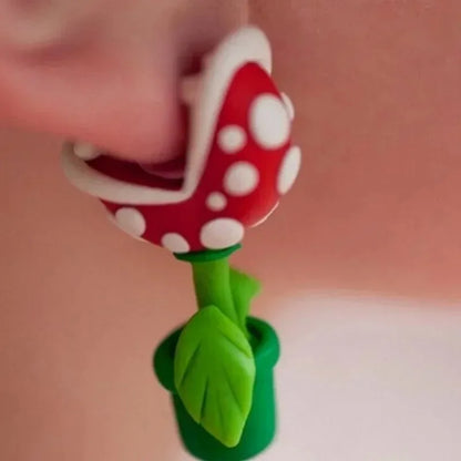 Super Mario Earrings Piranha Plant Funny Anime Creative Game Dangle Jewelry Women Girls Fashion Cute Cartoon Charms Earrings