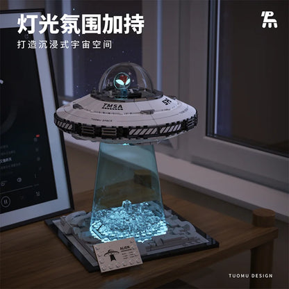 UFO Flying saucer Building block Alien Ship Spacecraft Astronaut Creative assembly ornament puzzle toy boy gift