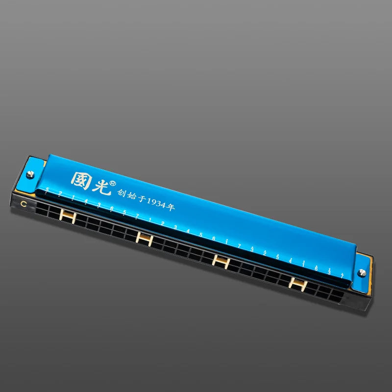Guoguang 24-Hole 28-Hole Polyphonic Harmonica in C Key for Adults, Beginners, and Students, Entry-Level Performance Instrument, Commemorative Harmonica, Wide-Range Harmonica
