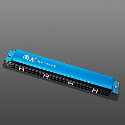 Guoguang 24-Hole 28-Hole Polyphonic Harmonica in C Key for Adults, Beginners, and Students, Entry-Level Performance Instrument, Commemorative Harmonica, Wide-Range Harmonica