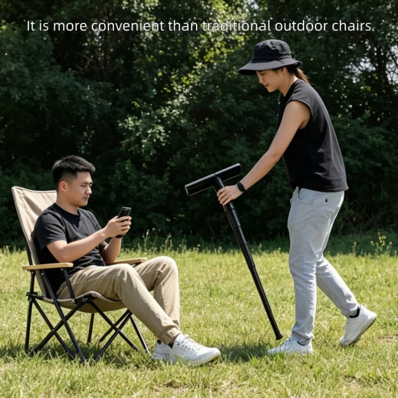 Portable Telescopic Folding Stool Compact as Thermos Multi-section Retractable Design Useful for Camping Hiking Travel Commuting