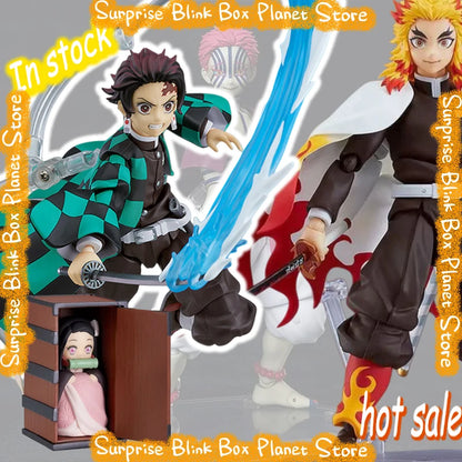 Figma DemonSlayer Articulated Action Figures Tanjiro Kamado Nezuko Zenitsu Kyojuro Rengoku Collectible Anime Model Fans hot Gift