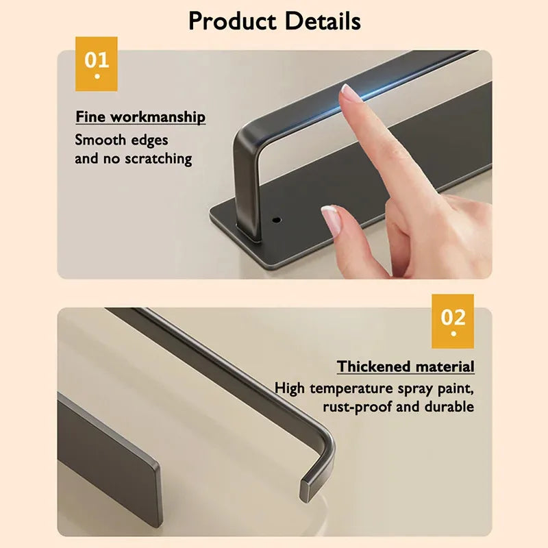 Self Adhesive Kitchen Paper Holder No Drill Napkin Tissue Towel Toilet Roll Paper Holder Hanger Cabinets Bathroom Storage Rack