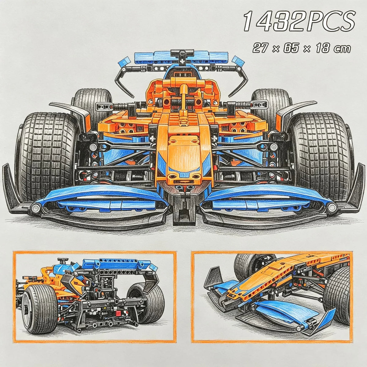 1:8 Scale New 1432PCS Technical Performance SF-24 RB20 Building Blocks Car Assembly Race Car MOC Bricks Supercar Model Toys Gift