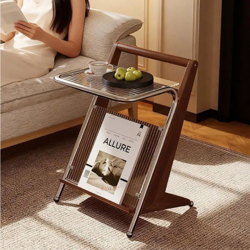 Solid Wood Side Table Mini Coffee Table Creative Corner Sofa Bedside Table for Home Bedroom