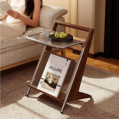 Solid Wood Side Table Mini Coffee Table Creative Corner Sofa Bedside Table for Home Bedroom