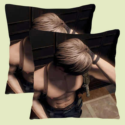 Pillow Covers Cartoon Leon Kennedy Sofa Decorative Home Double-sided Printing Short Plush Cute Cushion Cover