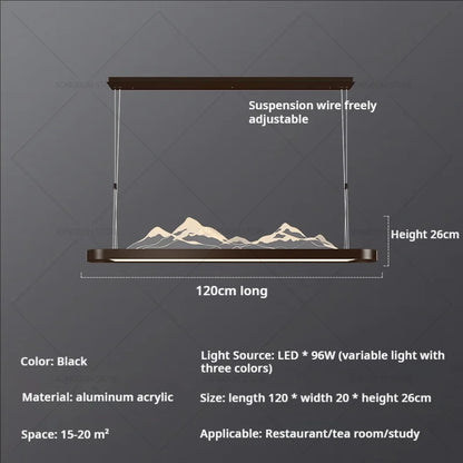 Modern Simple Living Room Light Study Light Tea Room Bar Zen Landscape Chandelier
