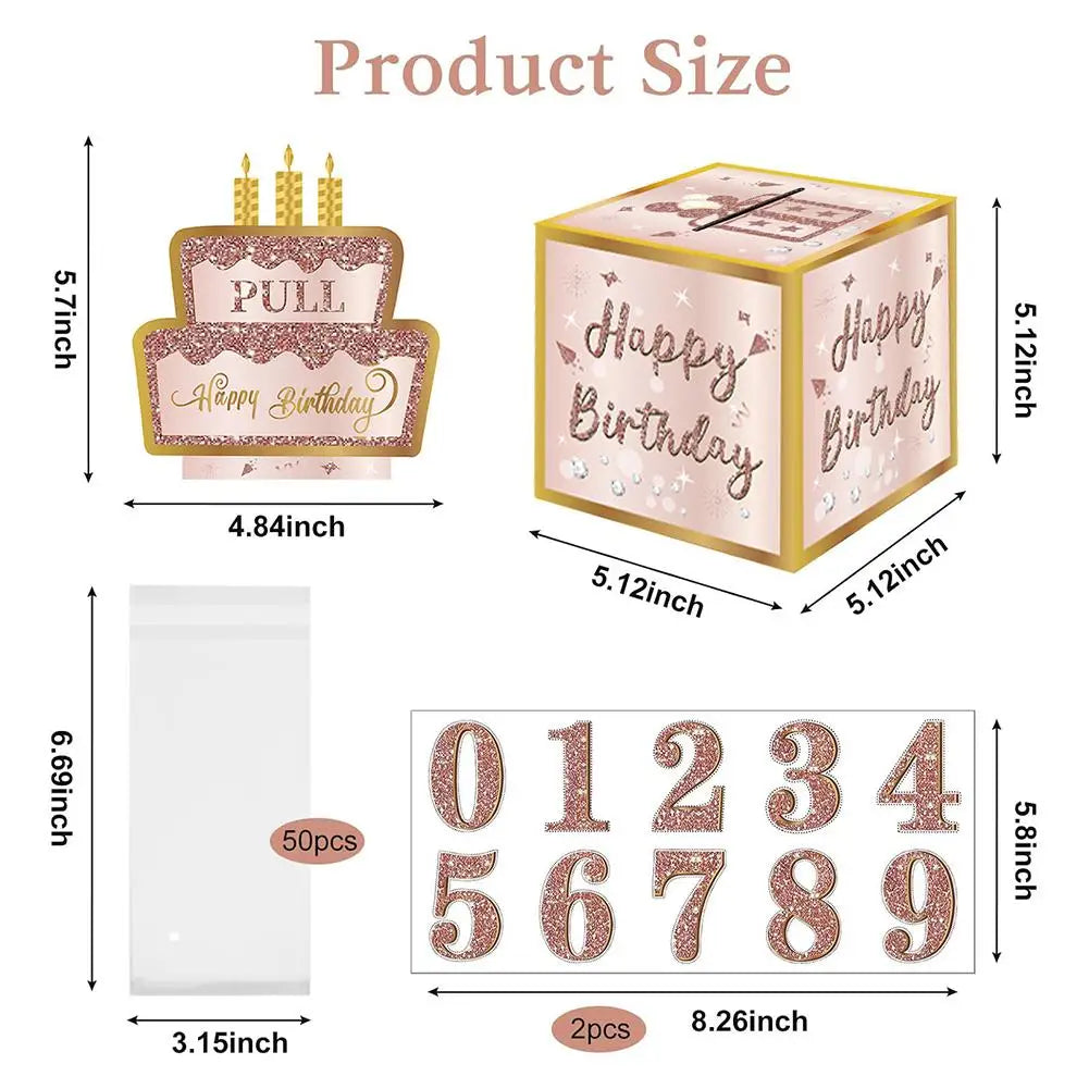 Creative Birthday Money Box for Cash Surprise Money Gift Boxes for Kids Adults Pull Out Happy Birthday Gifts Lucky Gifts