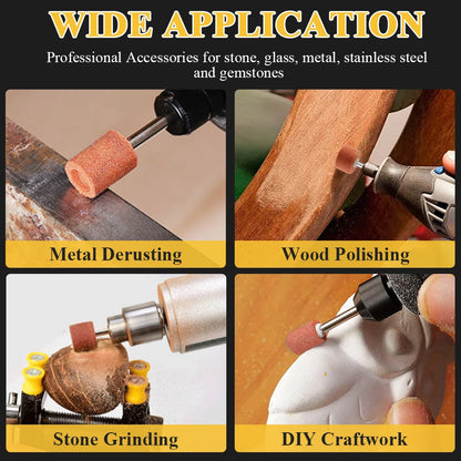 Sanding Bits for Dremel Rotary Tool, Grinding Stone Sanding Drill Bits with 1/8" Shank, Aluminium Oxide Tough Enough to Metal