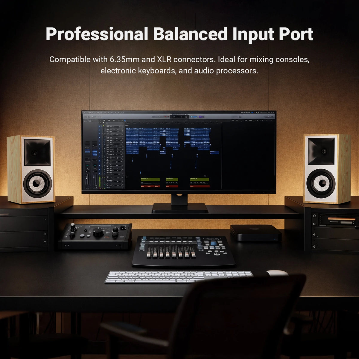 AIYIMA S4000 Studio Monitor Speaker 40WX2 Bluetooth 5.0 Balanced RCA/XLR Input Subwoofer Output Wood Active Bookshelf Speakers
