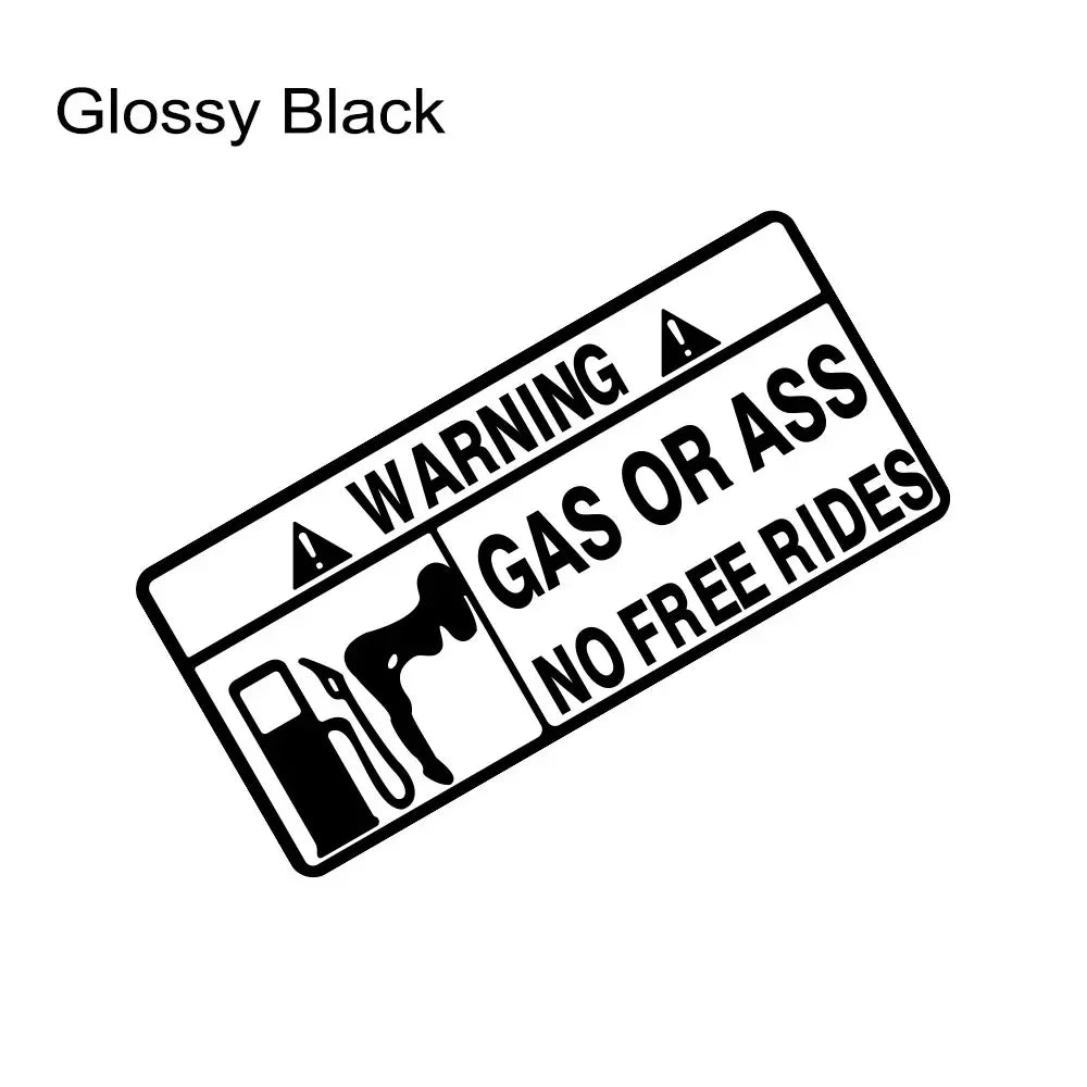 15x7cm Gas or Ass Car Sticker Window Windshield Creative Free Ride Vinyl Decals for Truck Motorcycle Vans Pickup Fuel Tank Decal