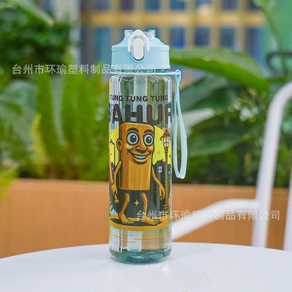 750ML Italian Brainrot Water Bottle Outdoor Drinking Cartoon Sports Cups Tung Tung Tung Sahur Tralalero Tralala Christmas Gift