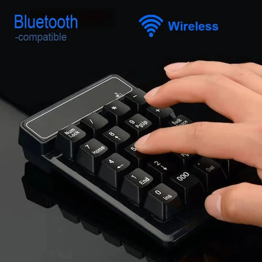 New 2.4GHz Wireless Wired Keyboard Bluetooth Mini USB Numeric Keypad Numpad Receiver Floating Key 19 Keys Number Pad