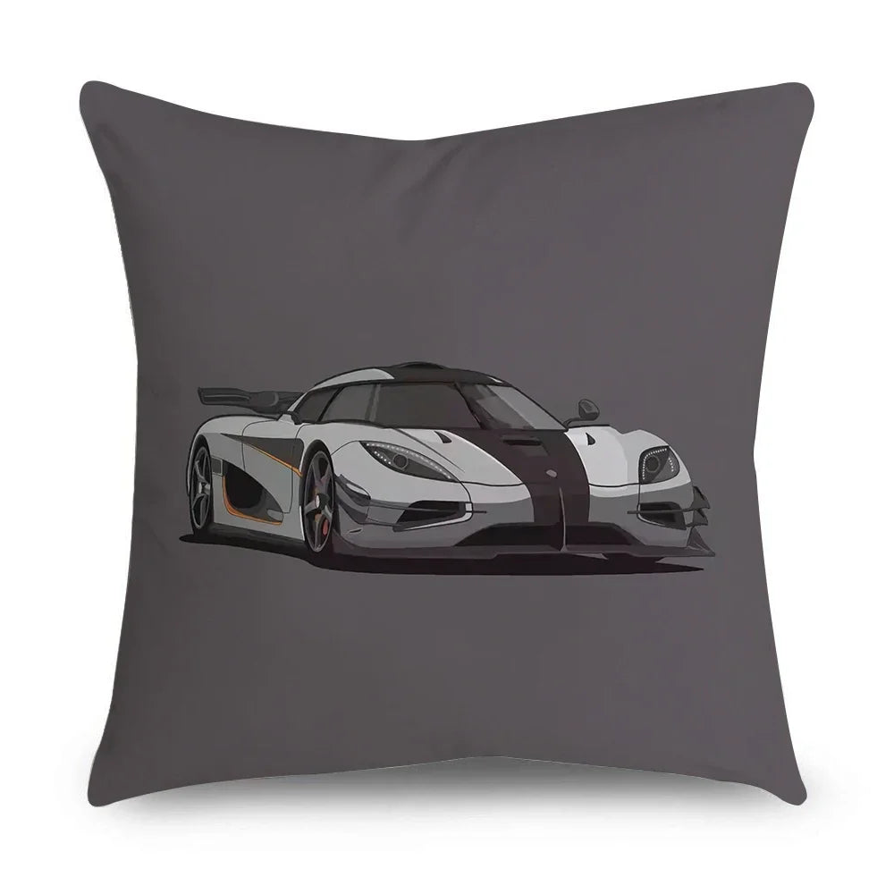 New Sports Car Cushion Cover Full Body Cartoon Pattern Pillow Case for Home Sofa Car Decor Pillowcase 45cm*45cm
