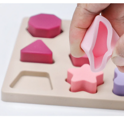 Bitable Silicone Puzzle Montessori Toys for Baby Kids Geometry Shape Matching Games Children Early Educational Toys 1 2 3years