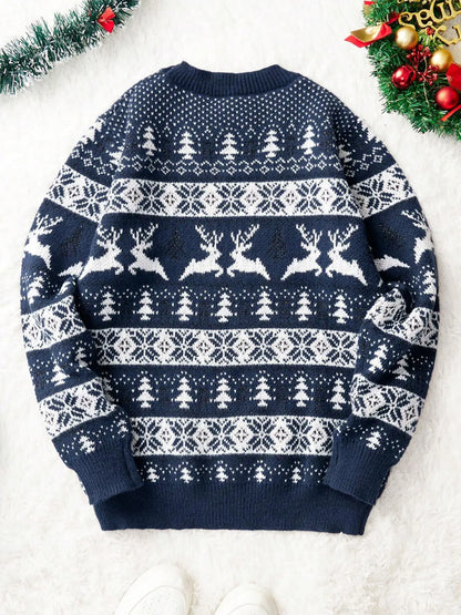 2025 Christmas Sweater Men Xmas Novelty Print Knitwear Funny Holiday Party Cosplay Pullover Jumper for Halloween Mens Clothes
