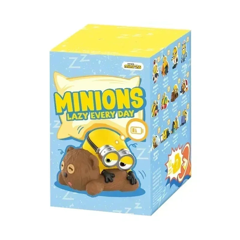 POP MART Minions Lazy Every Day Series Original Blind Box Surprise Mystery Box Cute Anime Action Figure Ornaments Figurines