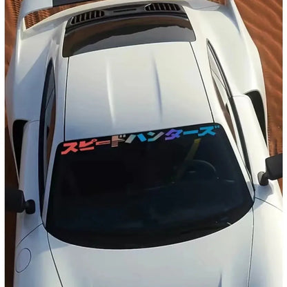 スピートハンターズ JDM Car Stickers for Auto Front Windshield Street Racing Rear Windscreen Automobile Door Decor Japanese Style Decals