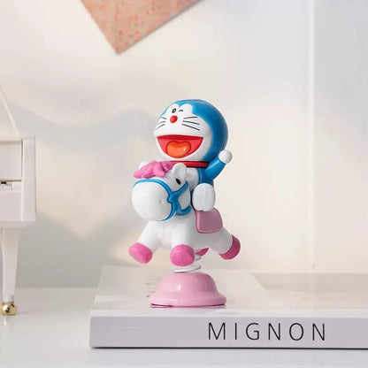 Cartoon cute Doraemon adorable moving time shake car home decor desktop decoration kawaii trendy toy hand-made figure toy gift
