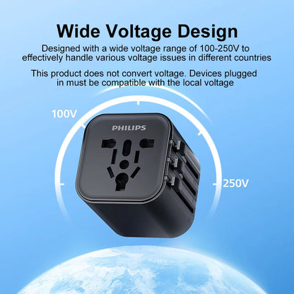 Philips Global Travel Adapter Philips Universal Conversion Socket US/EU/Aus/UK Adaptor