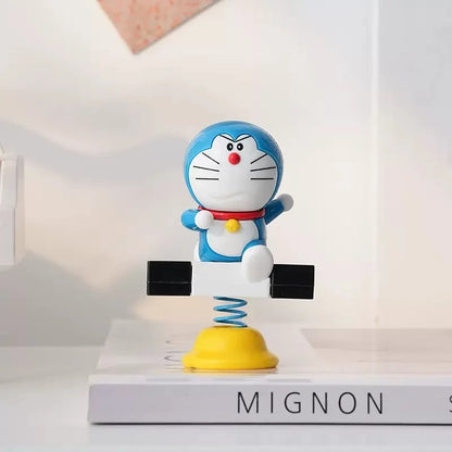 Cartoon cute Doraemon adorable moving time shake car home decor desktop decoration kawaii trendy toy hand-made figure toy gift