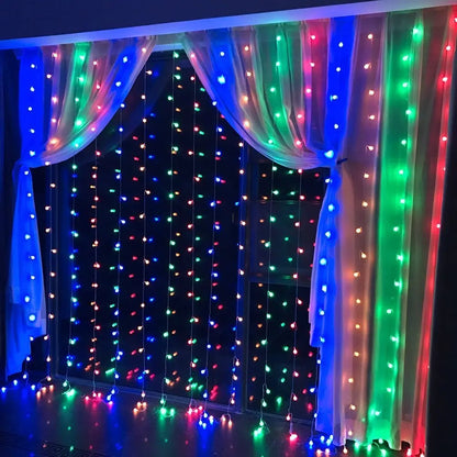 Curtain Light Festoon LED Icicle String Light Connectable New Year Eve Ornaments Garland 3x1/3x2/3x3/6x3m Christmas Decorations