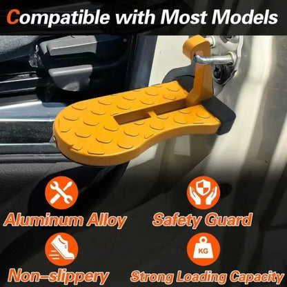 Car Door Step with Glass Breaker Safety Hammer & Roof Rack Access,Car Automotive Foldable Roof Rack Door Step,Universal Fit Car