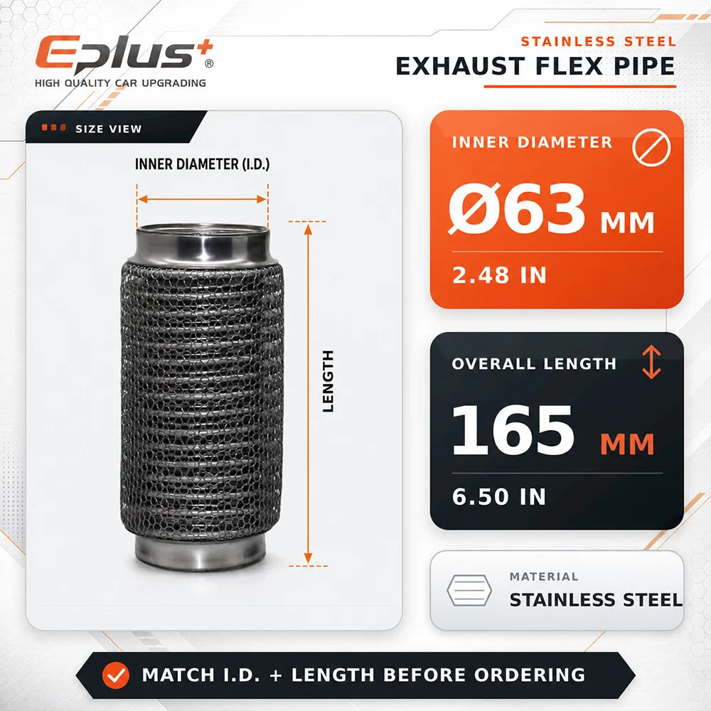 Universal Automotive Chain Link Mesh Exhaust Hose Stainless Steel Braided Flexible Bellows for Car Exhaust System Replacement