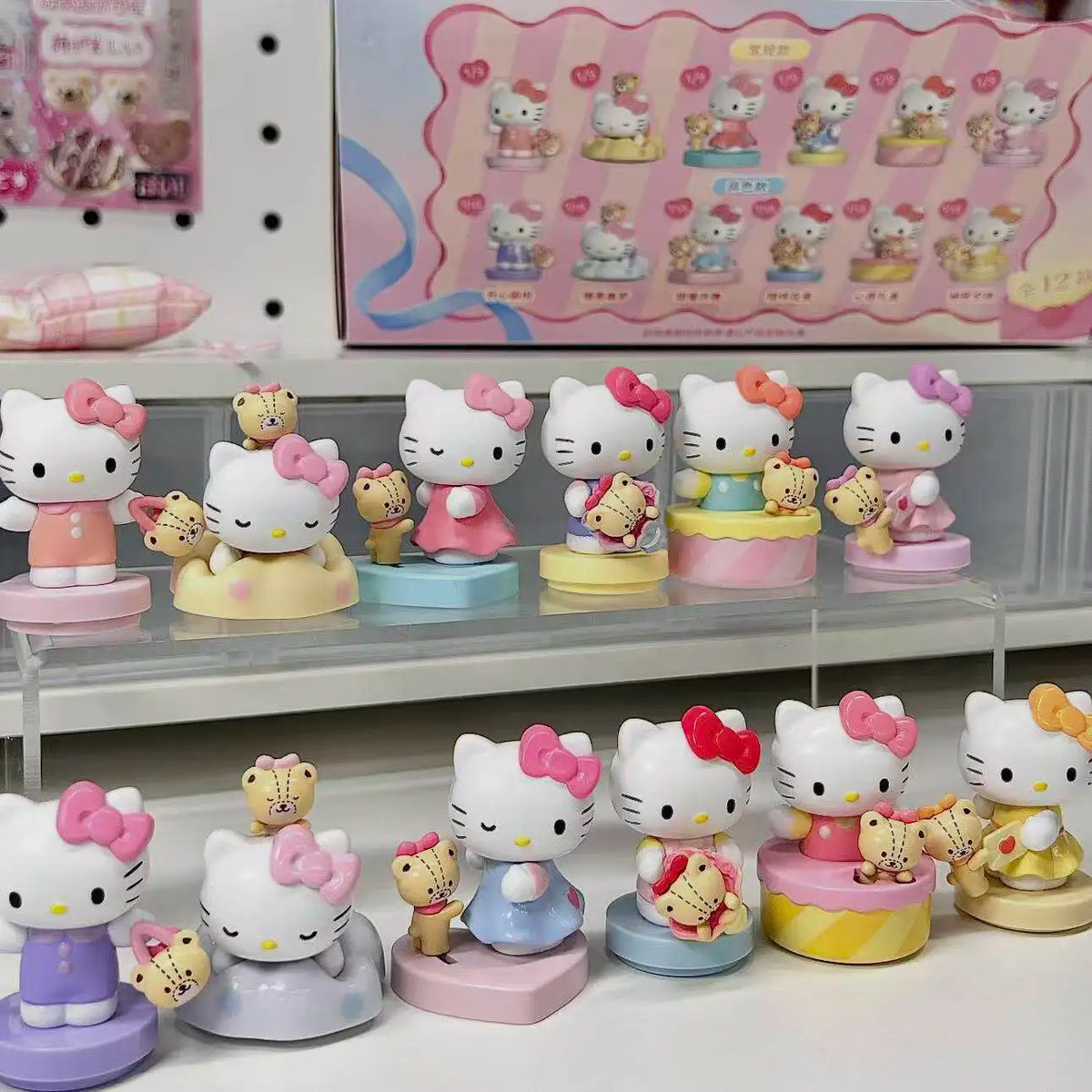 MOETCH Sanrio Hello Kitty Companion Memory Themed Cute Bean Mystery Blind Box Gifts Toy Model Anime Figures Collect Ornaments