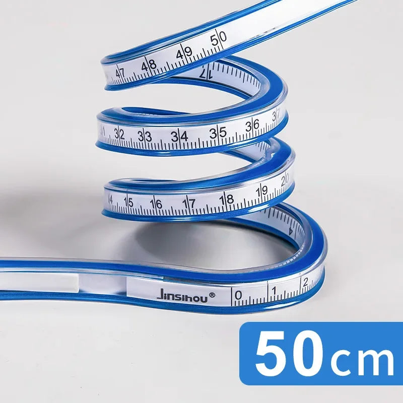 30/40/50/60cm Flexible Curve Sewing Ruler Bendable Flexible Drafting Drawing Tool Metric Scale Rule Engineering Sewing Design
