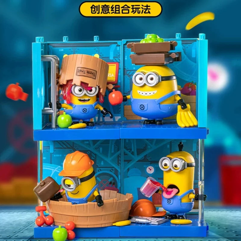Genuine Minions Building Block Figures Magic Edition Jam Factory And Celebration Party Series Collectible Toy Desktop Ornament